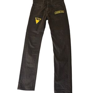 Levis 510 Jeans Mens Skinny Fit Chocolate Brown Denim sz 28x30 With Patches